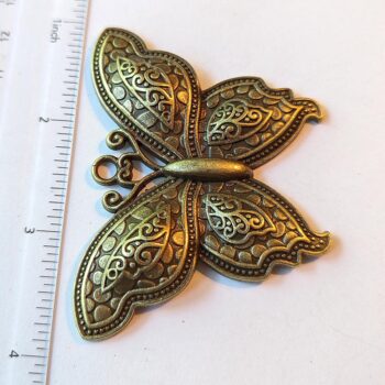 Large Butterfly Pendant Antique Bronze - Image 2