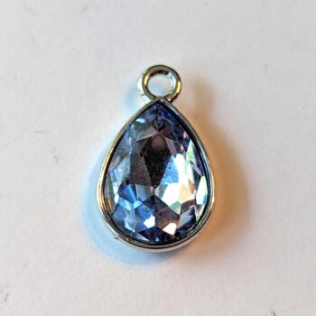 September Birthstone R Blue Glass Rhinestone Teardrop Charm - Image 3