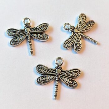 Small Dragonfly Charm Antique Silver - Image 4