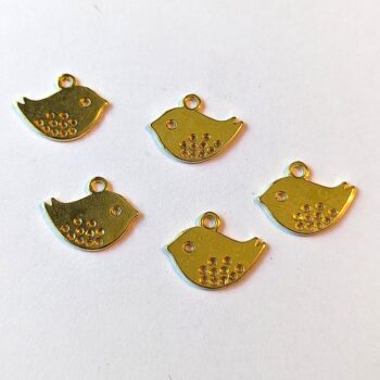 Small Partridge Bird Charm Gold