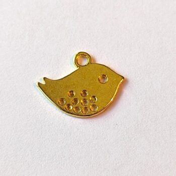 Small Partridge Bird Charm Gold - Image 3