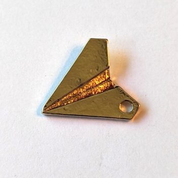 Origami Paper Airplane Charm Gold