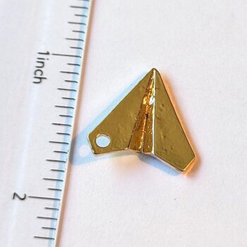 Origami Paper Airplane Charm Gold - Image 3