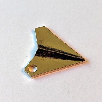 Origami Paper Airplane Charm Gold - Image 2