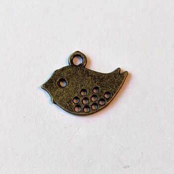 Small Partridge Bird Charm Antique Bronze - Image 3