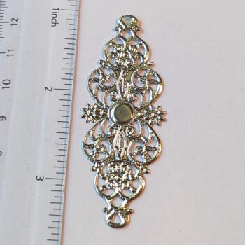 Filigree Stamping Embellishments Findings Connector Silver - Image 2