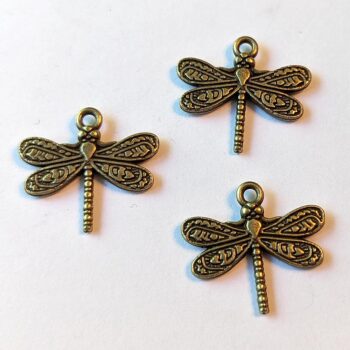 Small Dragonfly Charm Antique Bronze