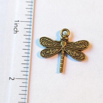 Small Dragonfly Charm Antique Bronze - Image 2