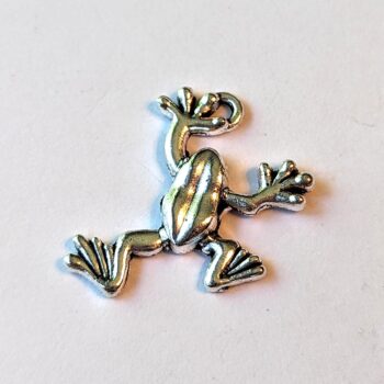 Frog Charm Antique Silver