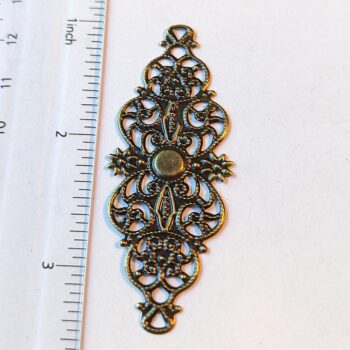 Filigree Stamping Findings Connector Antique Bronze - Image 2