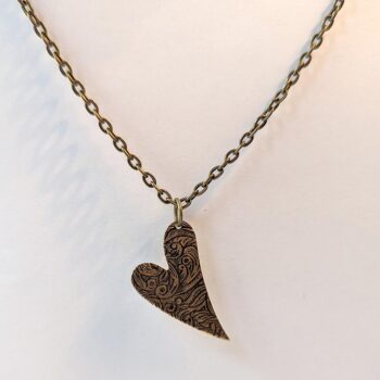 Antique Bronze Heart Vintage Style Necklace