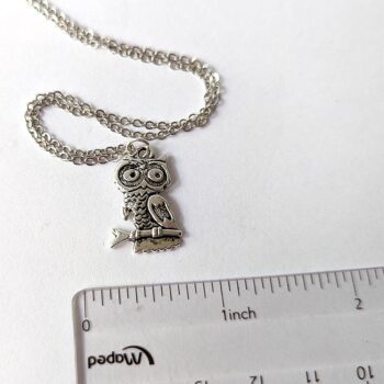 Antique Silver Owl Charm Vintage Style Necklace - Image 2