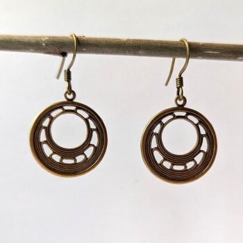 Antique Bronze Hoop Vintage Style Earrings