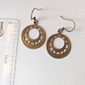 Antique Bronze Hoop Vintage Style Earrings - Image 2