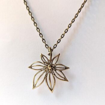 Antique Bronze Hollow Flower Vintage Style Necklace