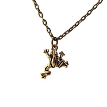 Antique Bronze Frog Vintage Style Necklace