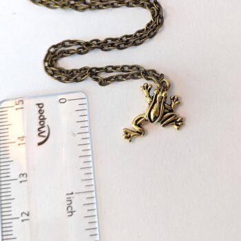 Antique Bronze Frog Vintage Style Necklace - Image 2