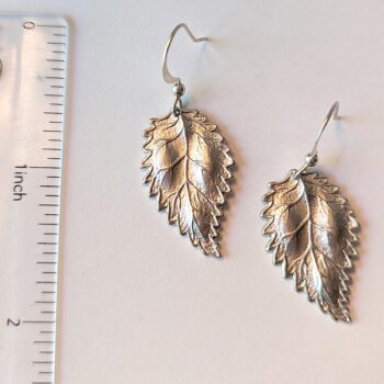 Silver Leaf Earrings - Image 2