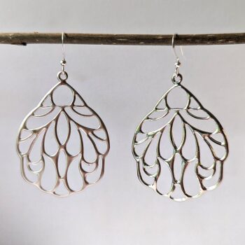 Silver Teardrop Filigree Earrings