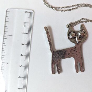 Antique Silver Cat Necklace - Image 2