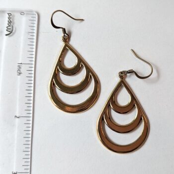 Gold Teardrop Earrings - Image 3