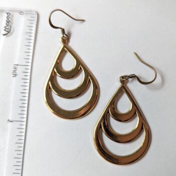 Gold Teardrop Earrings - Image 2