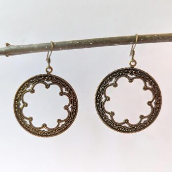 Hoop Vintage Style Earrings Antique Bronze