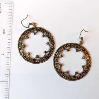 Hoop Vintage Style Earrings Antique Bronze - Image 2