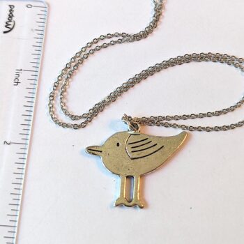 Antique Silver Partridge Bird Vintage Style Necklace - Image 2