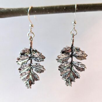 Antique Silver Leaf Vintage Style Earrings