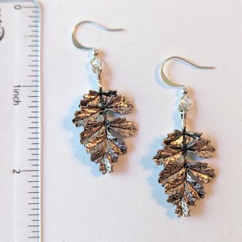 Antique Silver Leaf Vintage Style Earrings - Image 2