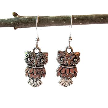 Silver Owl Earrings