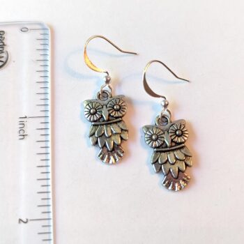 Silver Owl Earrings - Image 2