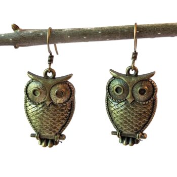 Antique Bronze Owl Earrings