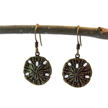 Antique Bronze Small Sand Dollar Earrings