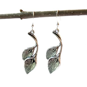 Antique Silver Calla Lily Flower Vintage Style Earrings