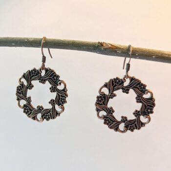 Antique Bronze Hoop Vintage Style Earrings