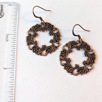 Antique Bronze Hoop Vintage Style Earrings - Image 3