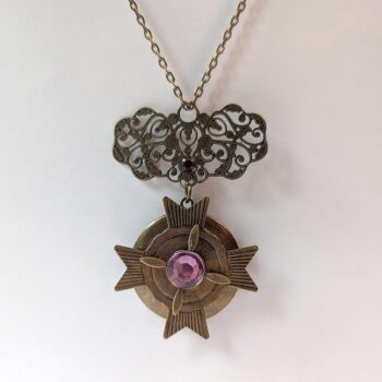 Antique Bronze Large Locket Vintage Style Necklace