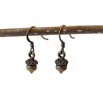 Antique Bronze Small Acorn Vintage Style Earrings