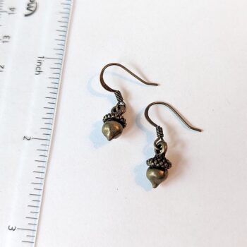 Antique Bronze Small Acorn Vintage Style Earrings - Image 3