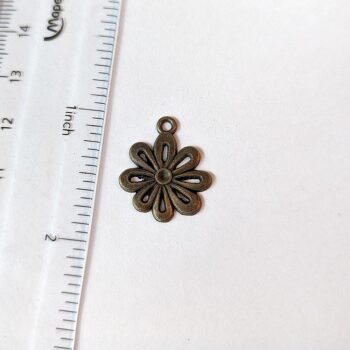 Daisy Flower Charm Antique Bronze - Image 2