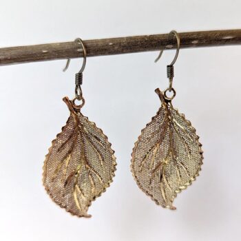 Antique Bronze Leaf Vintage Style Earrings