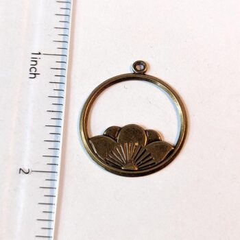 Lotus Flower Hoop Pendant Antique Bronze - Image 2