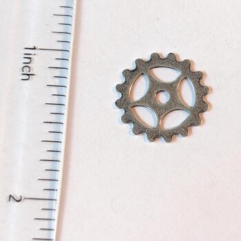 Small Steampunk Cog Bit Charm Antique Silver - Image 3