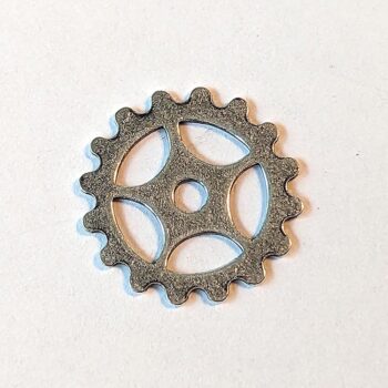 Small Steampunk Cog Bit Charm Antique Silver - Image 2