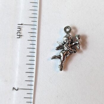 Tiny Cupid Charm Antique Silver - Image 2