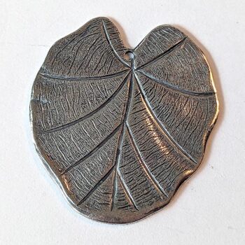 Lily Pad Leaf Pendant Antique Silver