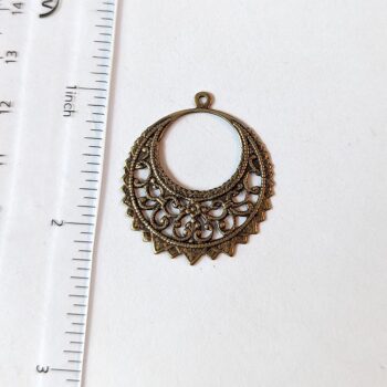 Filigree Hoop Pendant Antique Bronze - Image 2