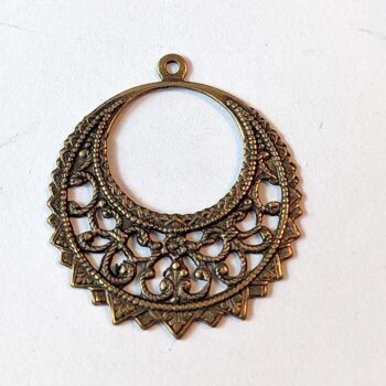 Filigree Hoop Pendant Antique Bronze